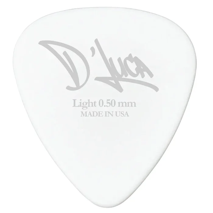 D’Luca Celluloid Standard Guitar Picks White 0.50 mm Light 25 Pack