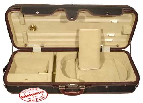 D’Luca Heavy Duty Oblong Violin Case 4/4 Black-Beige