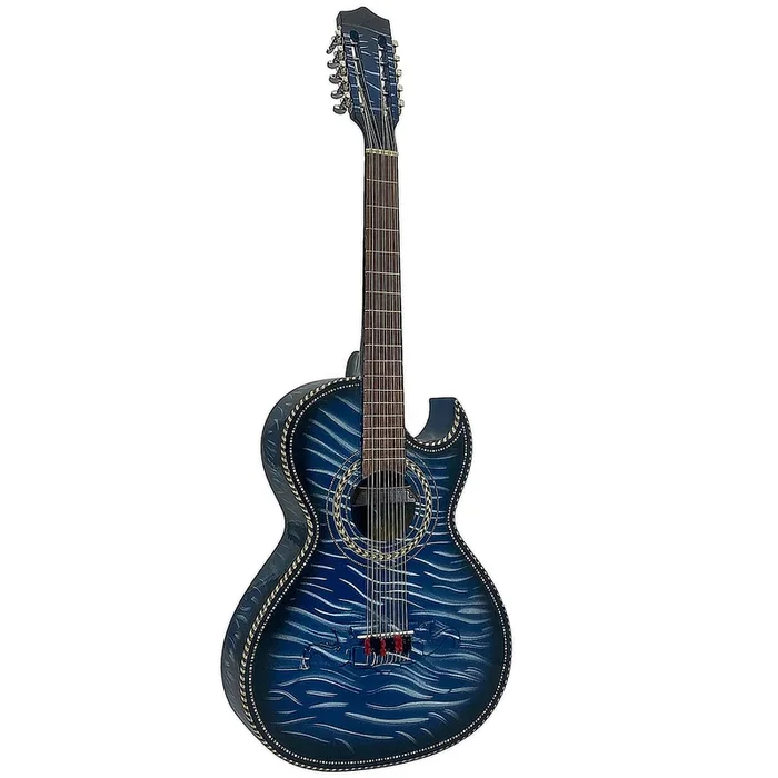 D’Luca Paracho Bajo Quinto Acoustic-Electric Tiger Blue