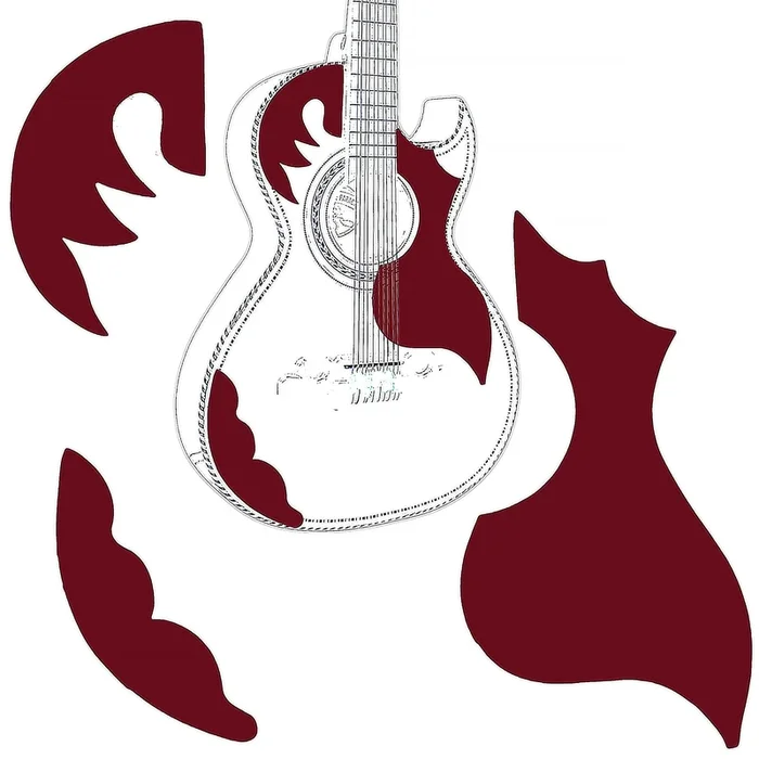 D’Luca Paracho Bajo Quinto And Bajo Sexto Pick Guard Mica Set, Red