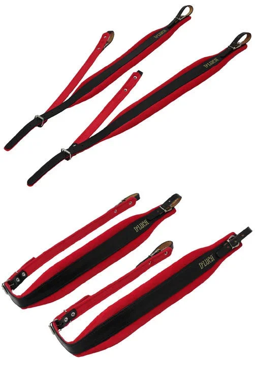 D’Luca Pro SG Series Genuine Leather Accordion Straps Black/Red