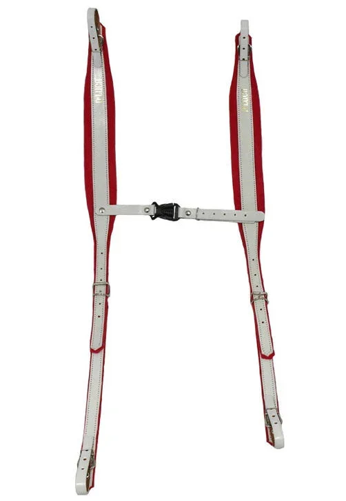 D’Luca Pro SM Series Genuine Leather Accordion Straps White/Red