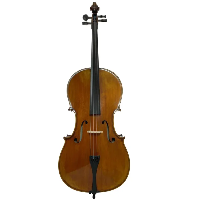 D’Luca Flamed Cello Outfit With Ebony fittings And Antique Finish, 3/4 Size