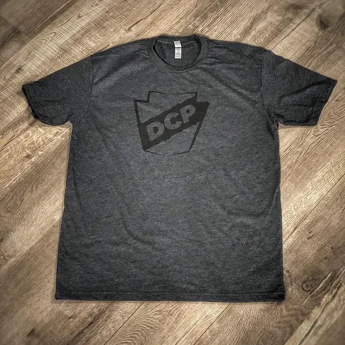 DCP Apparel : T-Shirt, Charcoal w/Black Badge, XX-Large