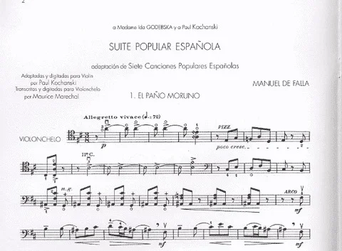 DeFalla, Manuel: Suite Popular Espanola (cello & piano)