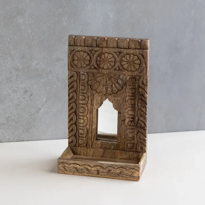 Dekhana Mango Wood Mirror Shelf