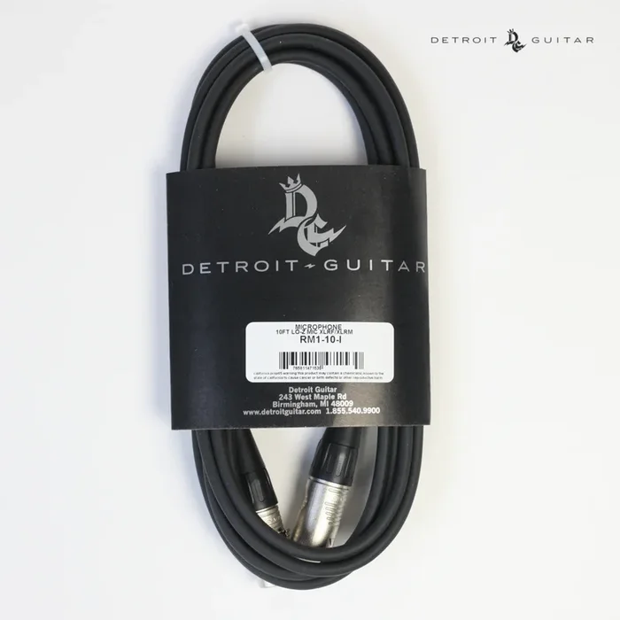 Detroit Guitar 10′ Microphone XLR-XLR Cable