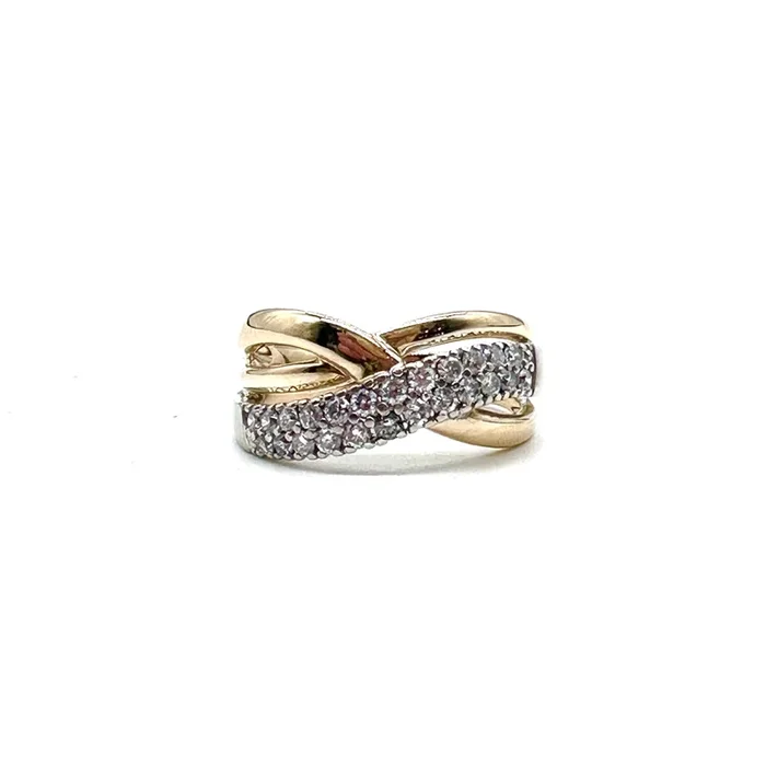 Diamond Crossover Ring