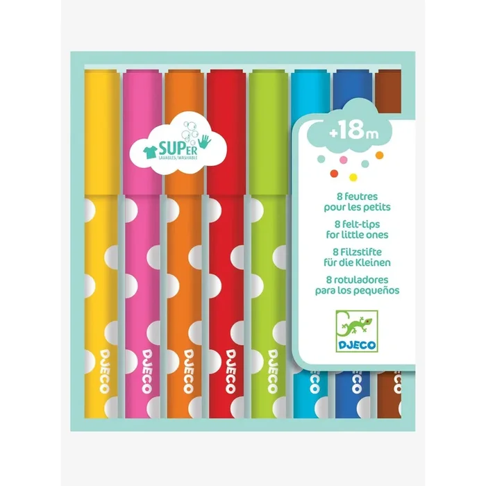 Djeco 8 felt tips for toddlers