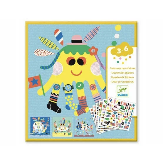 Djeco create with stickers – sea creatures