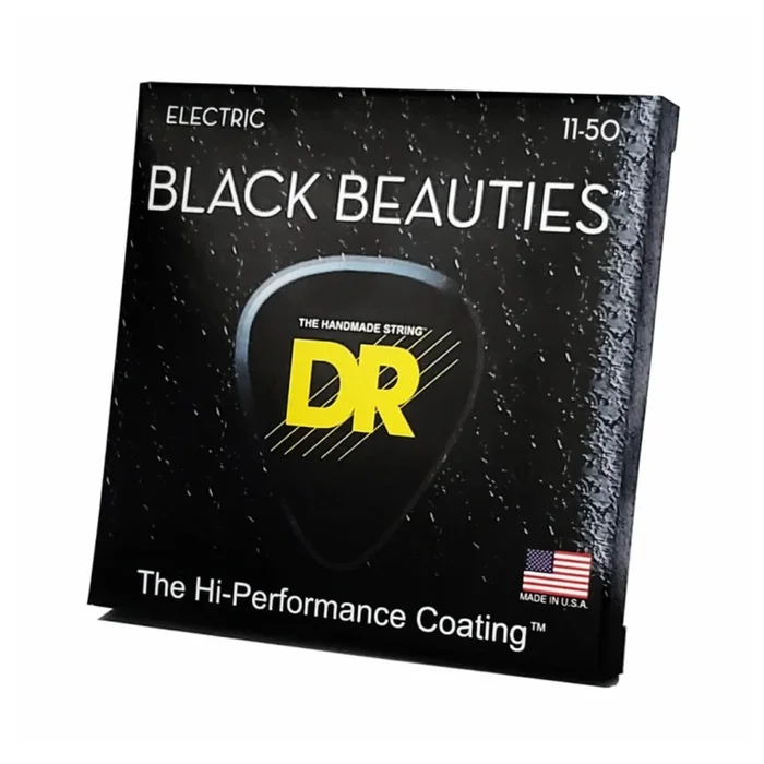 DR Black Beauties K3 Coated Electric Guitar Strings – Heavy 11-50