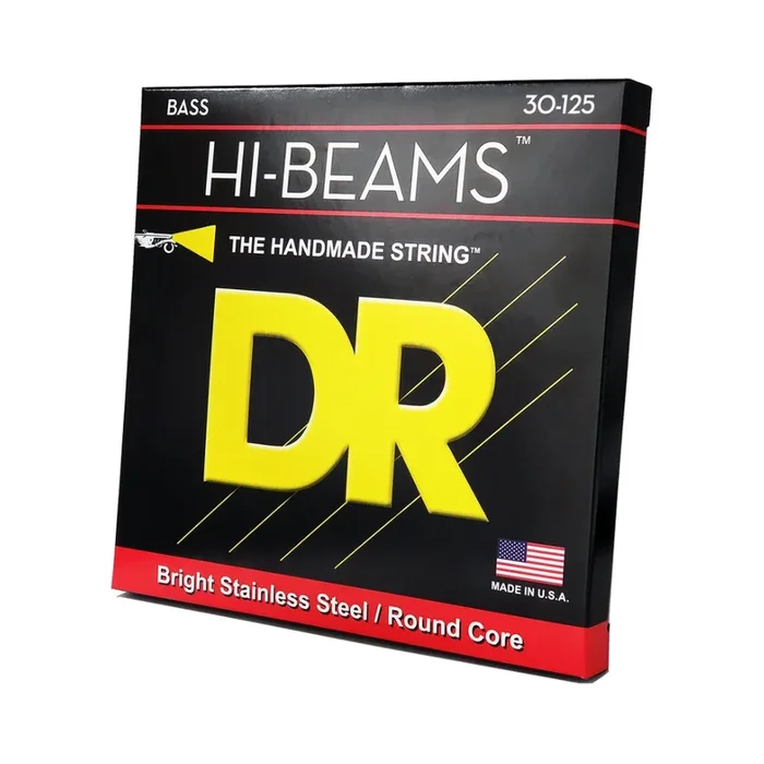 DR Hi-Beam Stainless Steel Bass Guitar Strings – 6-String Medium to Heavy 30-130