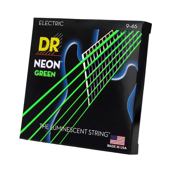 DR Hi-Def Neon Green K3 Coated Electric Guitar Strings – Light to Medium 9-46