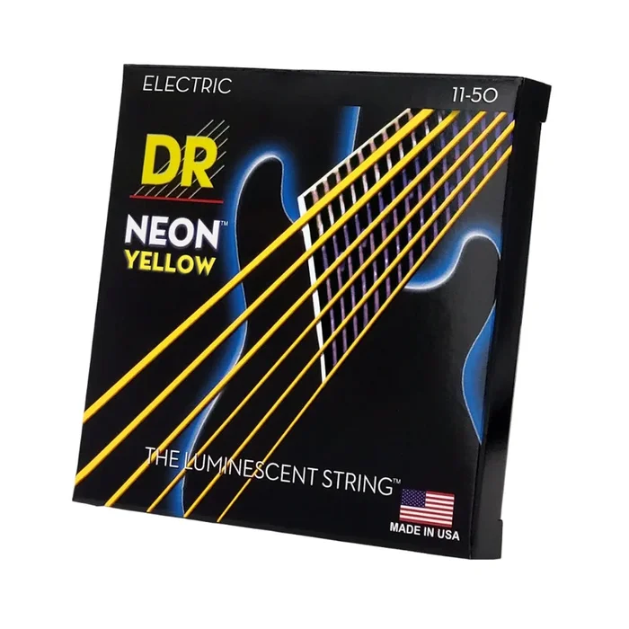 DR Hi-Def Neon Yellow K3 Coated Electric Guitar Strings – Heavy 11-50