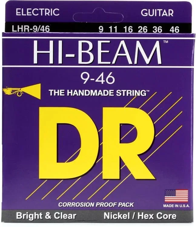 DR Strings LHR-9 Hi-Beam Nickel Plated Electric Strings – 9-46 Light Heavy