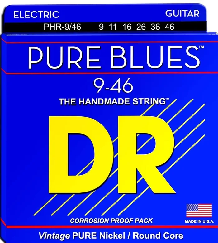 DR Strings PHR-9/46 Pure Blues Electric Guitar Strings Lite & Heavy 9-46