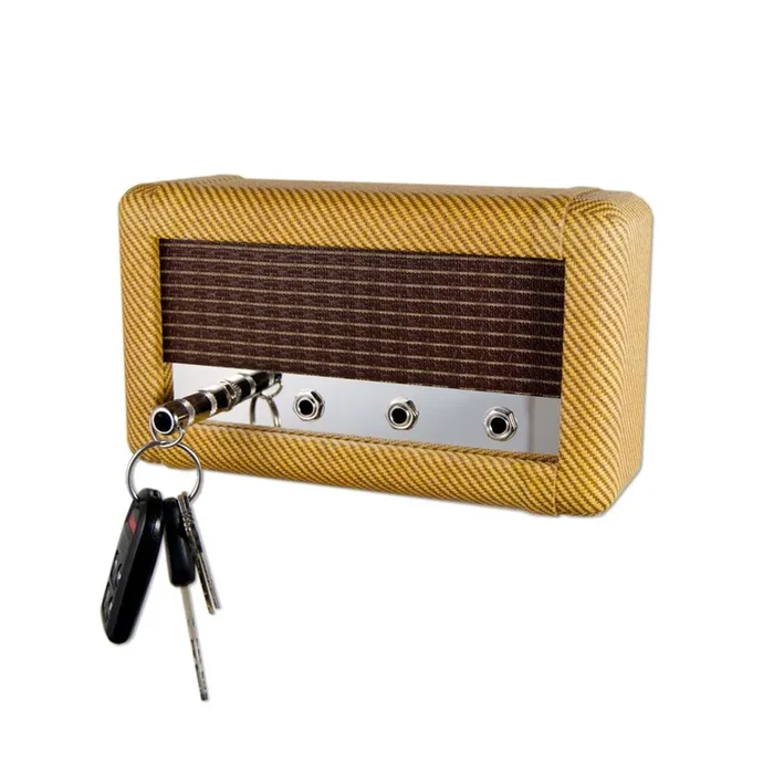 DropLight Combo Series Tweed Guitar Amp Wall Mounted Key Holder w/4 Keychains