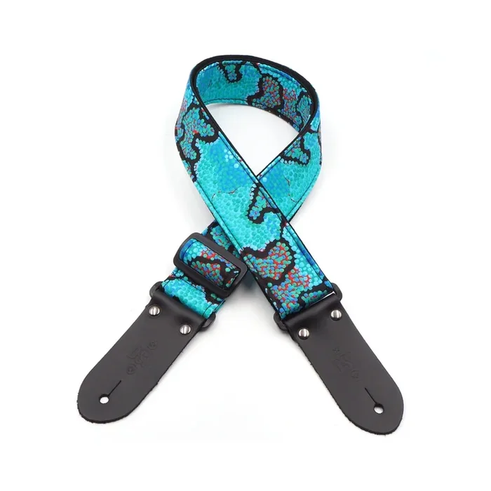 DSL 2″ Indigenous Handmade Fabric Guitar Strap – Water Dreaming