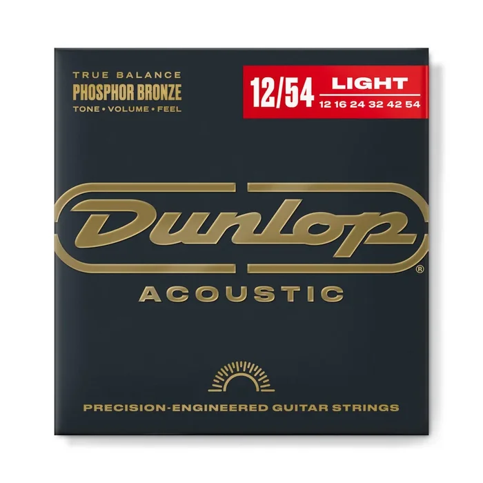 Dunlop Acoustic Guitar Strings – 12/54 Light – Phosphor Bronze – DAP1254 (1 Pack)