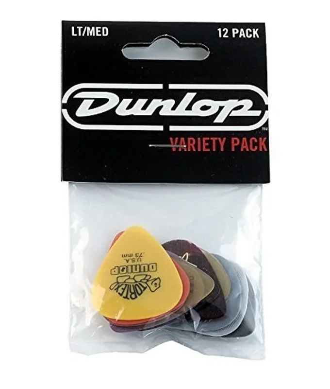 Dunlop PVP101 Pick Variety Pack, Assorted, Light/Medium, 12/Player’s Pack
