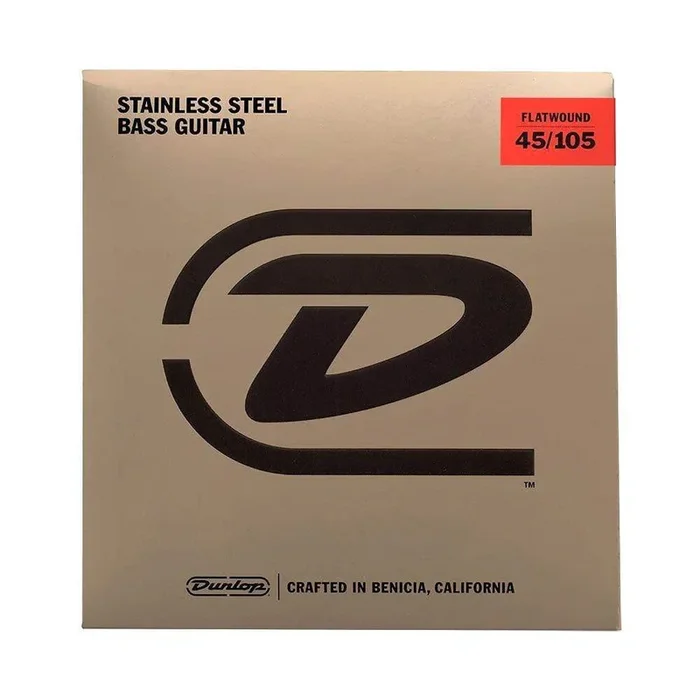 Dunlop Stainless Steel Flatwound Bass Strings Medium 45-105