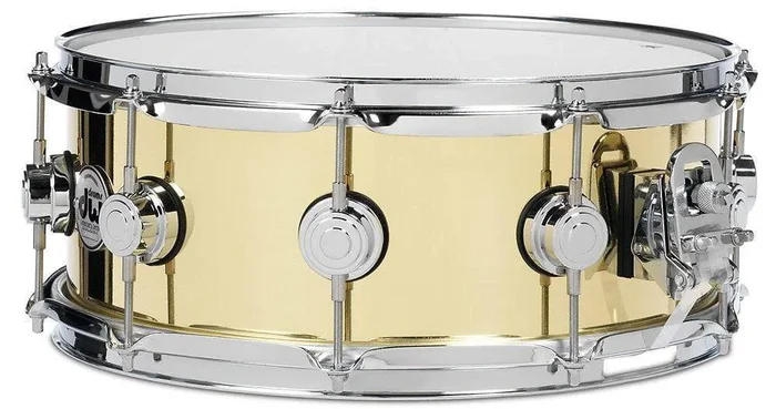 DW 5.5X14 Brass Polished Snare Drum w/Chrome Hdw