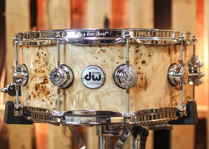 DW 6×15 Collector’s Purpleheart VLT Mapa Burl Snare Drum – SO#1365283