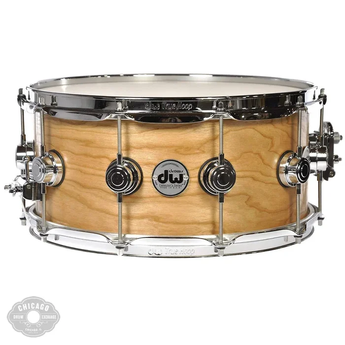 DW 6.5×14 Cherry Wood Snare Drum Natural Satin Oil