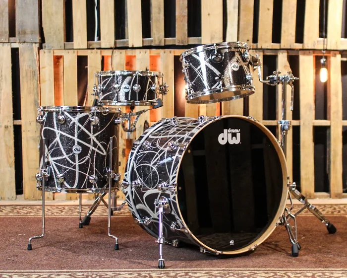 DW Collector’s Cherry HVLT Smoke Glass Contrail Drum Set – 24,13,16,14sn – SO#1391000
