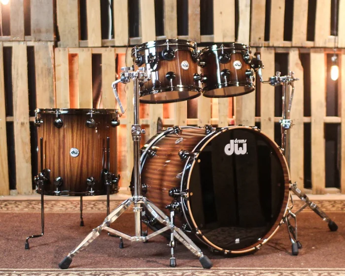 DW Collector’s Mahogany Purplecore Candy Black Burst Drum Set – 22,10,12,16 – SO#1398022