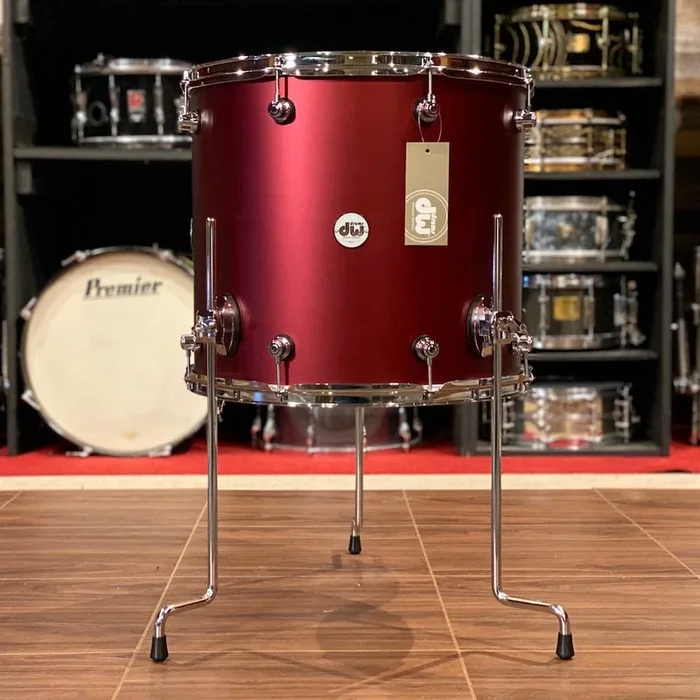 DW Design 18×16 Floor Tom Satin Crimson Metallic