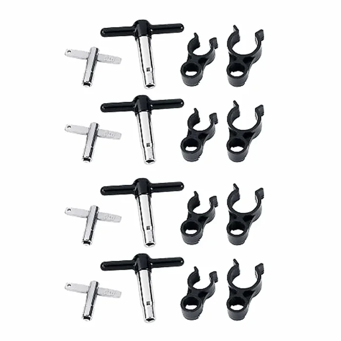 DW Hi-Torque Steel Drum Key & Standard Key w/Clip Holder (4 Pack Bundle)