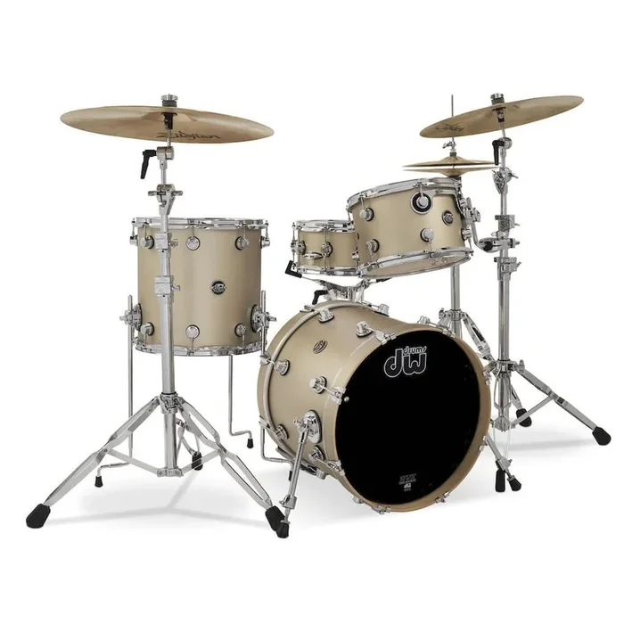 DW Performance 3pc Drum Set 18/12/14 Hard Satin Gold Mist