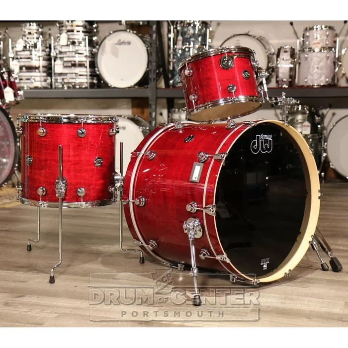 DW Performance 3pc Lacquer Drum Set 24×18/13×9/16×14 Cherry Stain