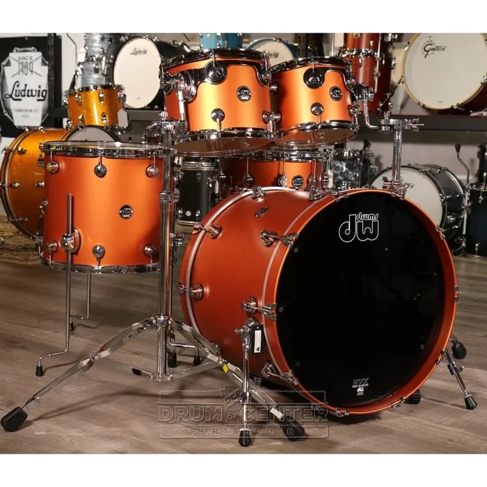 DW Performance 5pc Drum Set 22/10/12/16/14 Hard Satin American Rust