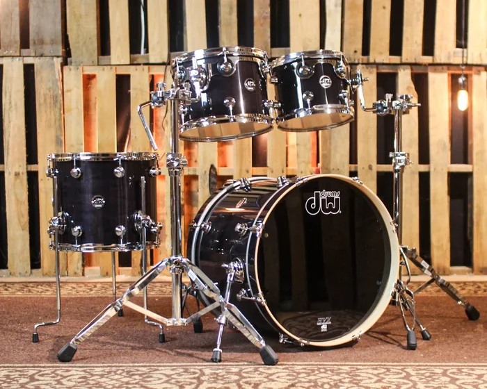 DW Performance Ebony Stain Lacquer Fusion Drum Set – 16×20, 8×10, 9×12, 12×14