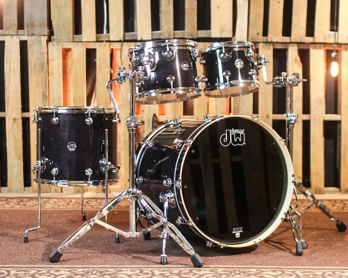 DW Performance Ebony Stain Lacquer Stage Drum Set – 18×22, 8×10, 9×12, 14×16