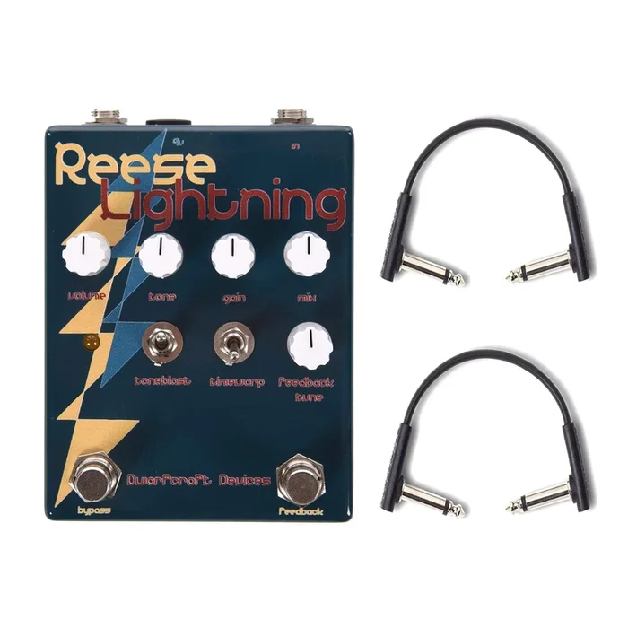 Dwarfcraft Devices Reese Lightning Fuzz w/RockBoard Flat Patch Cables Bundle