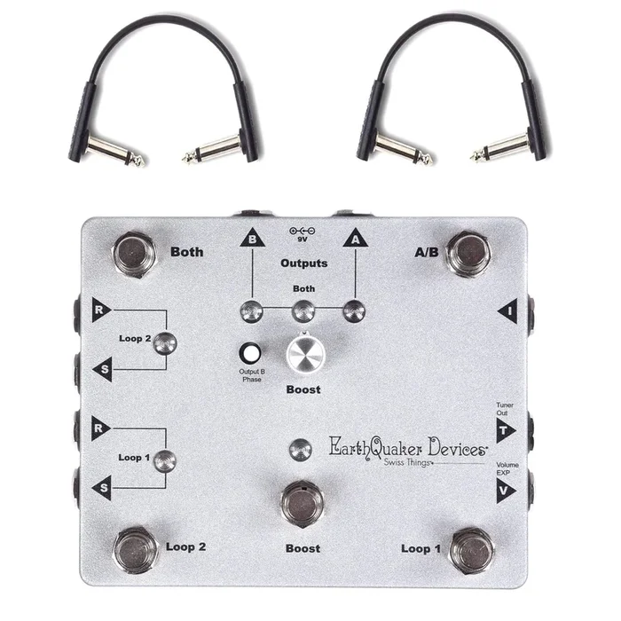 Earthquaker Devices Swiss Things Pedalboard Reconciler Textured Tin Foil w/RockBoard Flat Patch Cables Bundle
