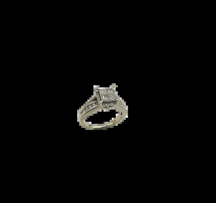 Elegant 14k White Gold Square Diamond Ring – 1.00ctw