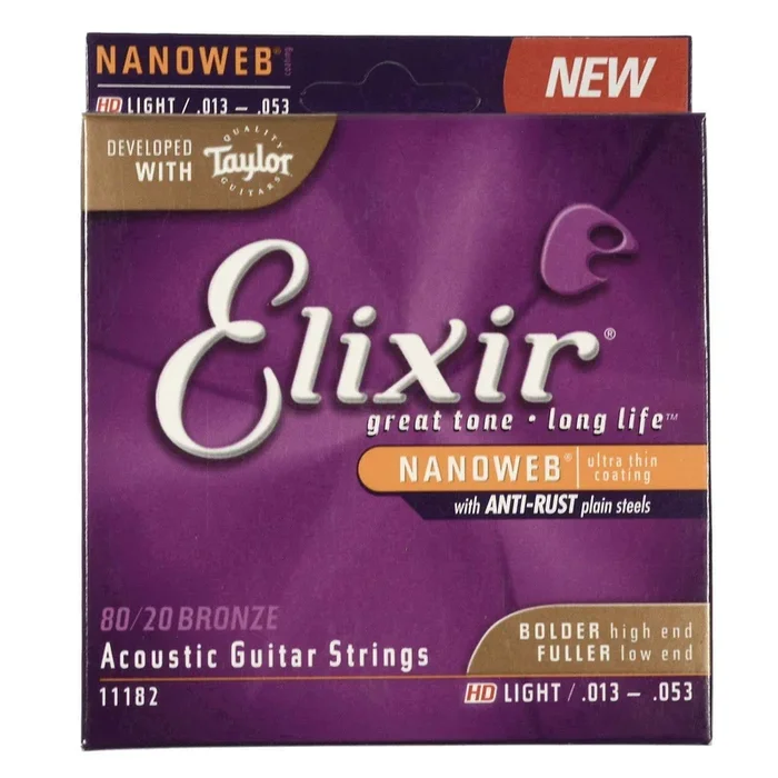 Elixir 11182 Acoustic Nanoweb 80/20 Bronze HD Light 13-53