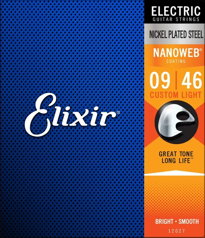 Elixir 12027 Nanoweb Custom Light Electric Guitar Strings 9-46