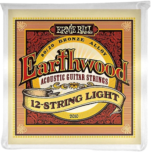 Ernie Ball 2010 Earthwood 80-20 Bronze Acoustic Guitar Strings – .009-.046 Light 12-string – P02010