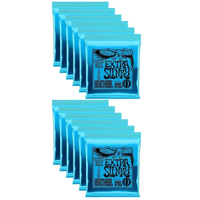 Ernie Ball 2225 Extra Slinky 8-38 (12 Pack Bundle)