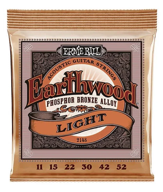 Ernie Ball Earthwood Light Phosphor Bronze Acoustic Guitar Strings – 11-52 Gauge