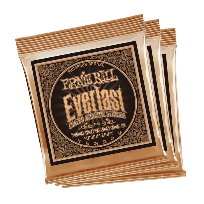 Ernie Ball Earthwood Med Light Phos Brnz Ac Gtr Strings 3 Pk 12 54