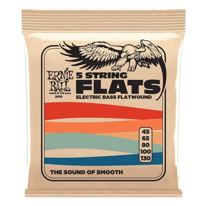 Ernie Ball Flatwound 5-string Electric Bass String, 45-130 Gauge