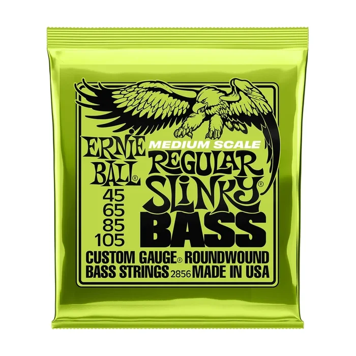 Ernie Ball P02856 Regular Slinky Nickel-Wound .045-.105 Medium-Scale Electric Bass Guitar Strings