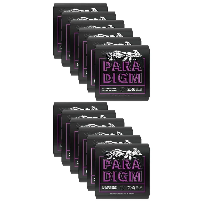 Ernie Ball Paradigm Power Slinky Electric Guitar Strings 11-48 (12 Pack Bundle)
