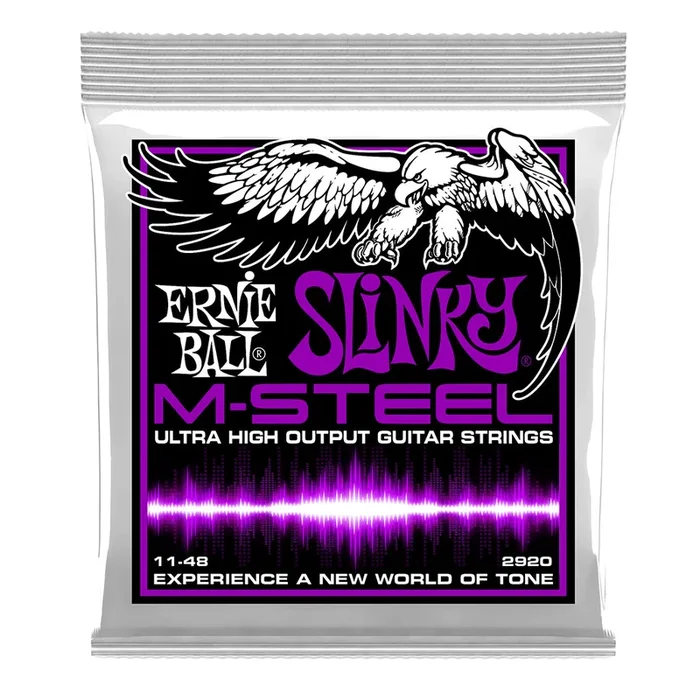 Ernie Ball Power Slinky M-Steel Electric Guitar Strings, 11-48 Gauge